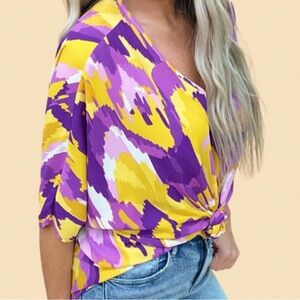 NWT Adrienne LSU spirit poncho top 1X